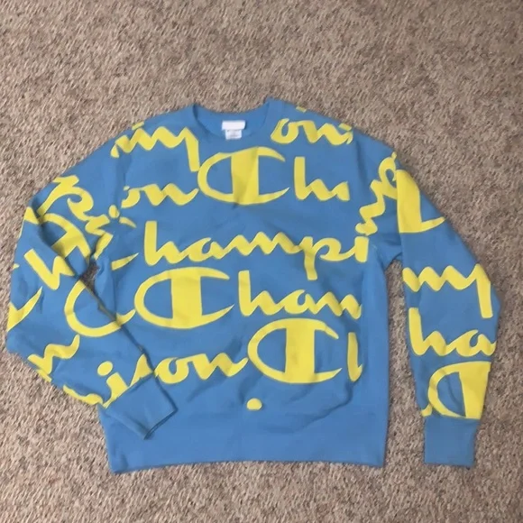 Champion all hot sale over print sweater